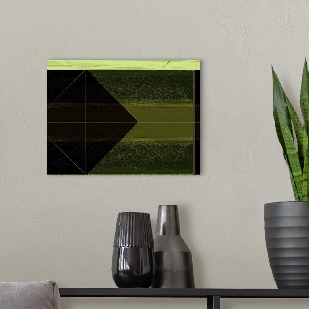 A modern room featuring Abstract Green Cone
