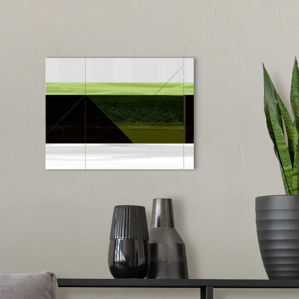 A modern room featuring Abstract Green Geometric