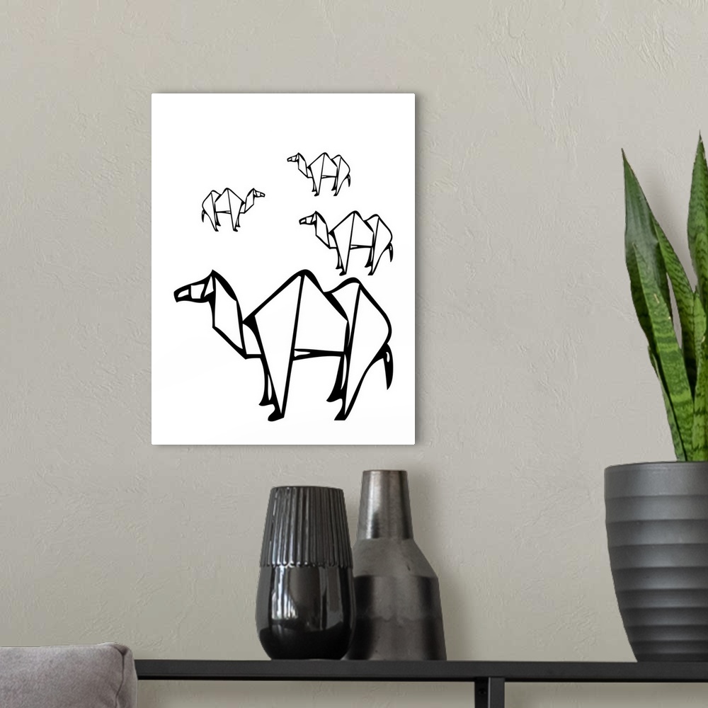 A modern room featuring Abstract Minimalist Camels