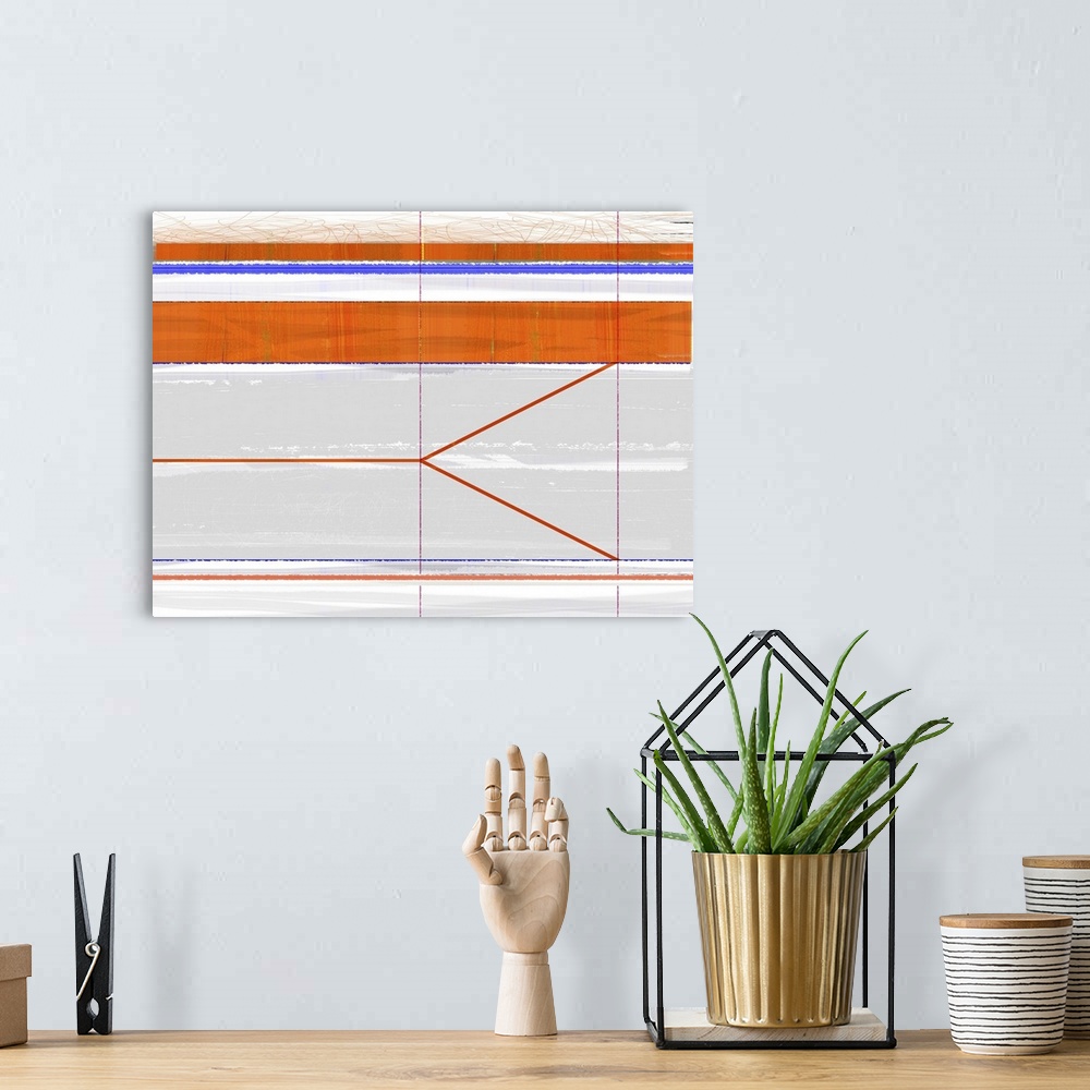 A bohemian room featuring Abstract Orange And Grey