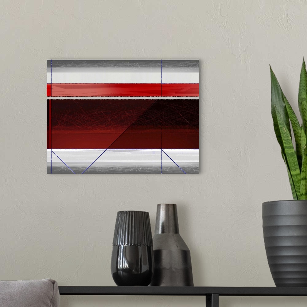 A modern room featuring Abstract Red And Brown