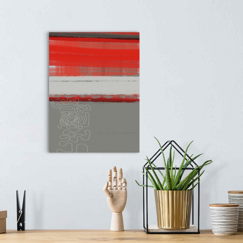 A bohemian room featuring Abstract Red I