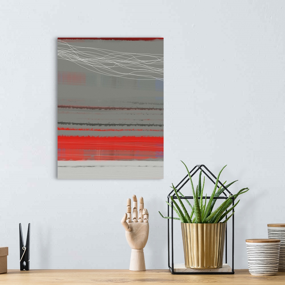 A bohemian room featuring Abstract Red II