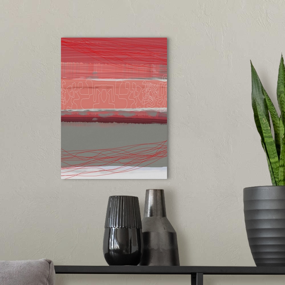 A modern room featuring Abstract Red View III