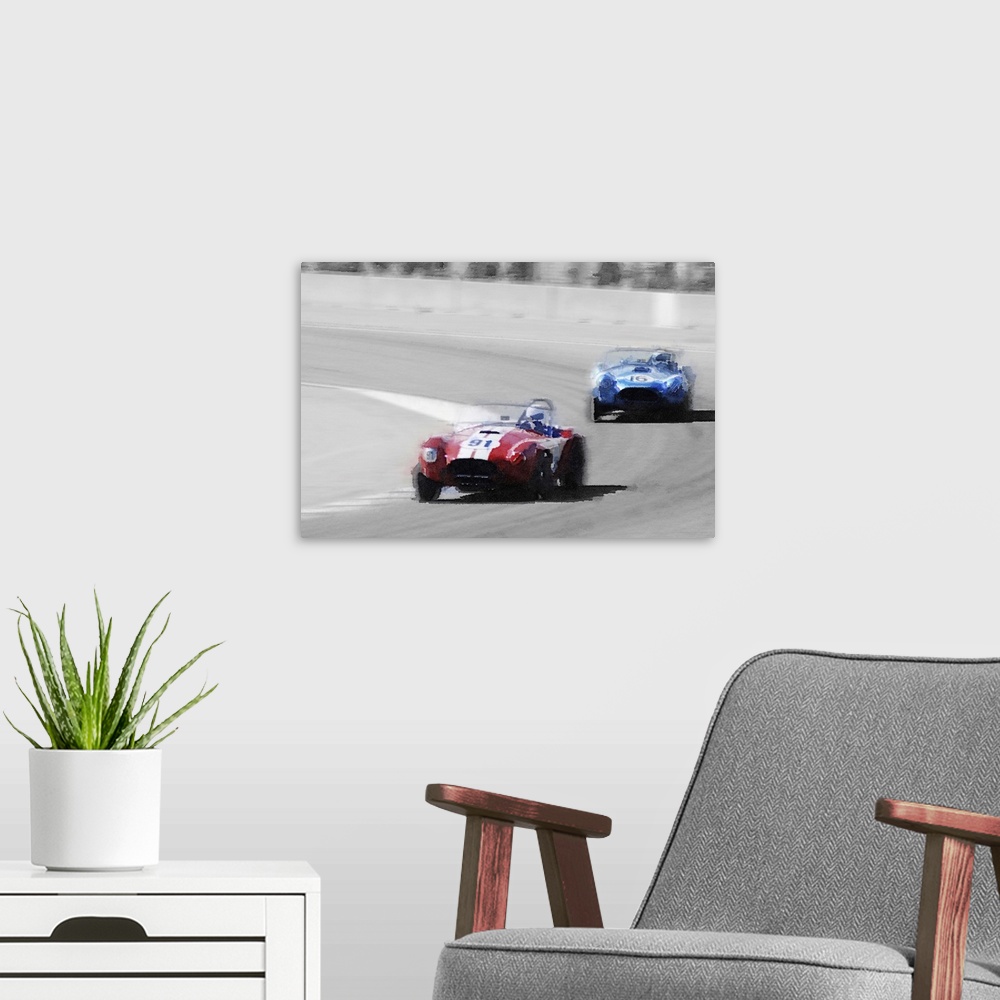 A modern room featuring AC Cobra Racing Monterey Watercolor