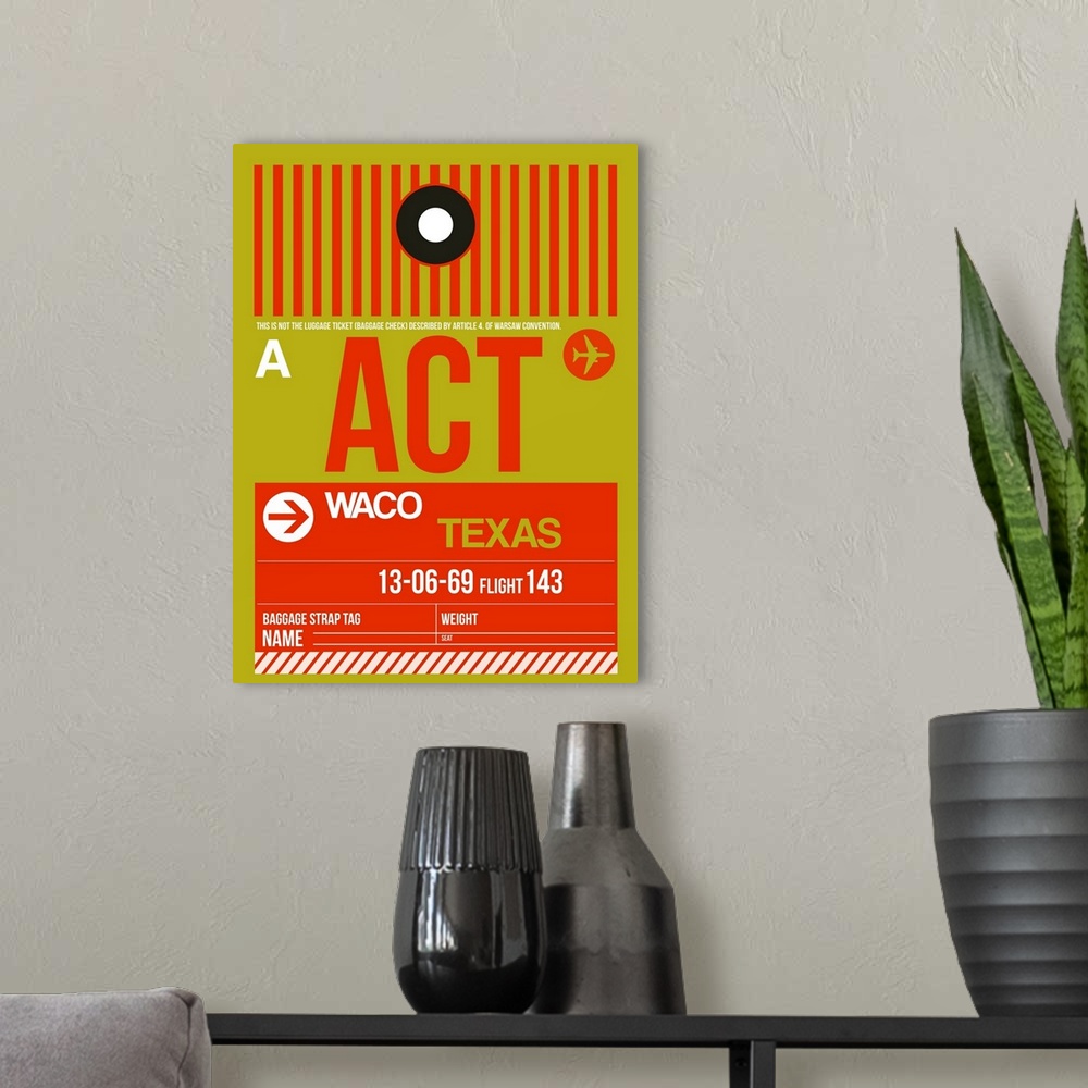 A modern room featuring ACT Waco Luggage Tag I