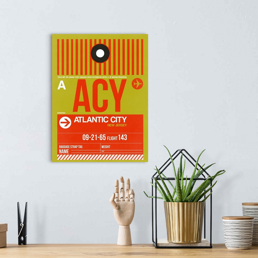 A bohemian room featuring ACY Atlantic City Luggage Tag I