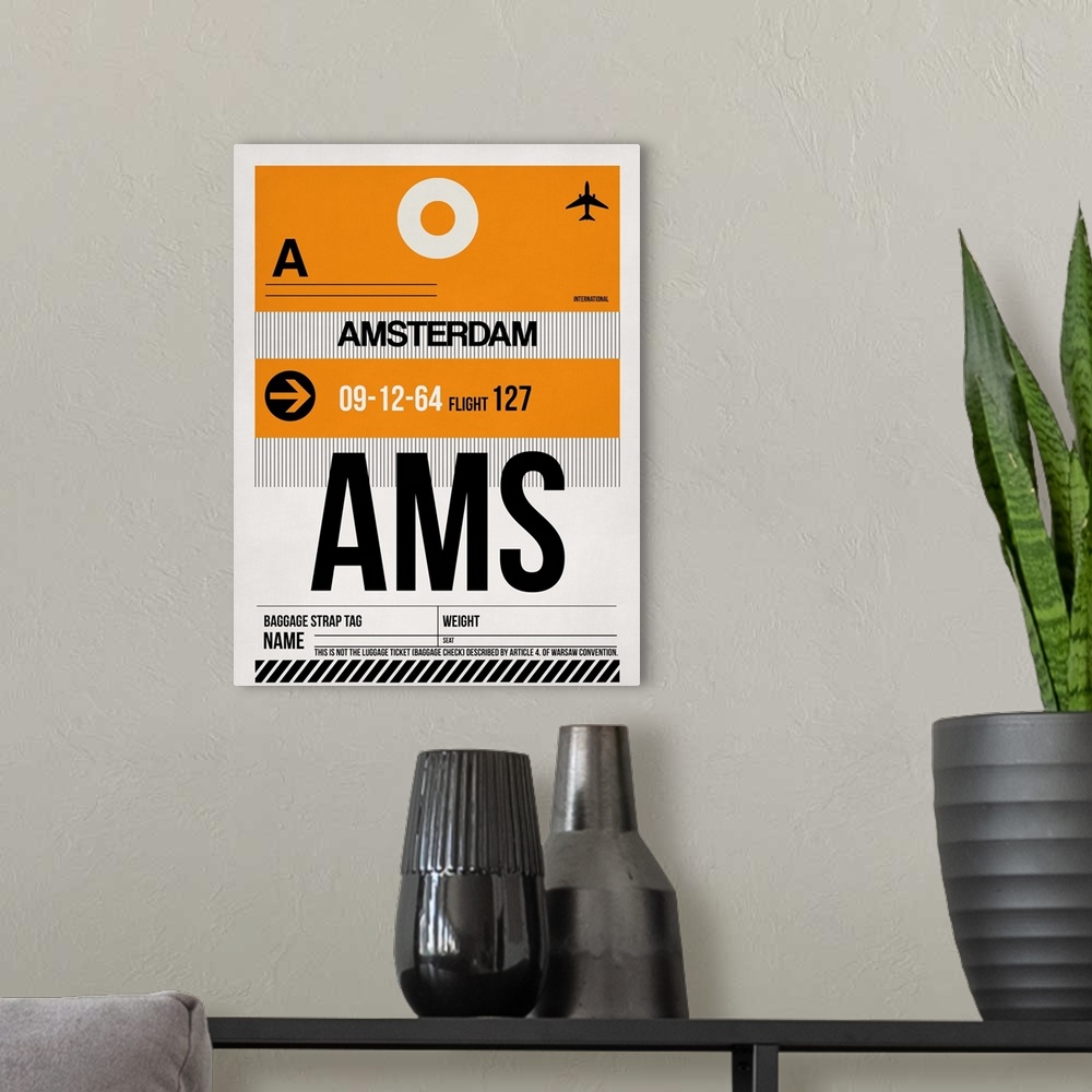 A modern room featuring AMS Amsterdam Luggage Tag II