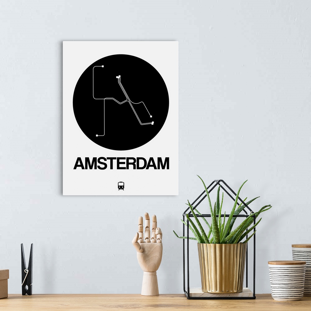 A bohemian room featuring Amsterdam Black Subway Map