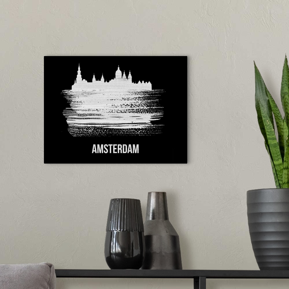 A modern room featuring Amsterdam Skyline