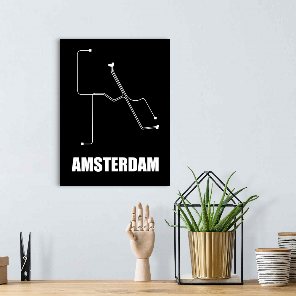 A bohemian room featuring Amsterdam Subway Map III