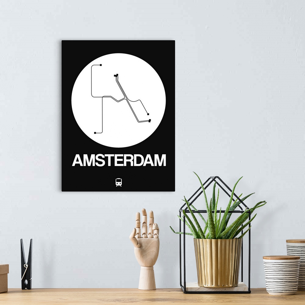 A bohemian room featuring Amsterdam White Subway Map