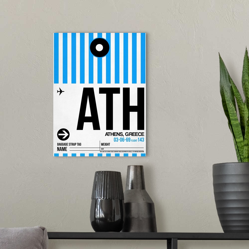 A modern room featuring ATH Athens Luggage Tag I