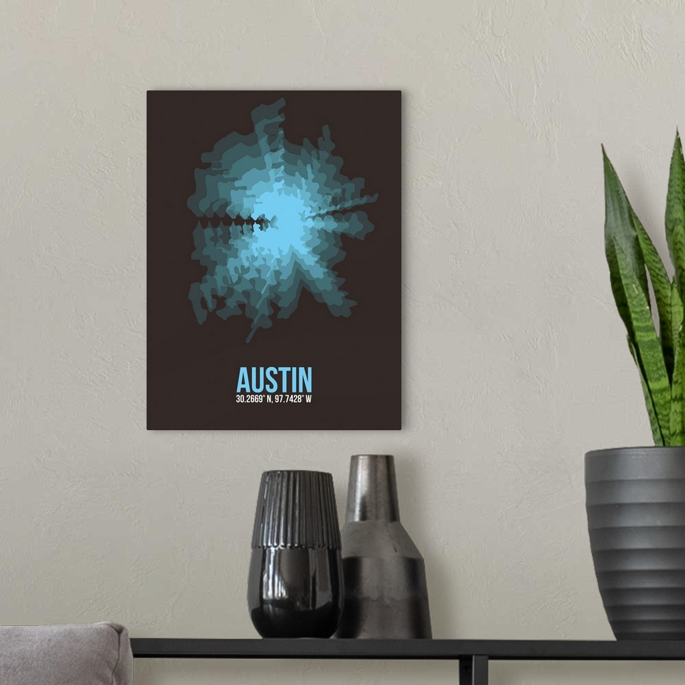 A modern room featuring Austin Radiant Map I