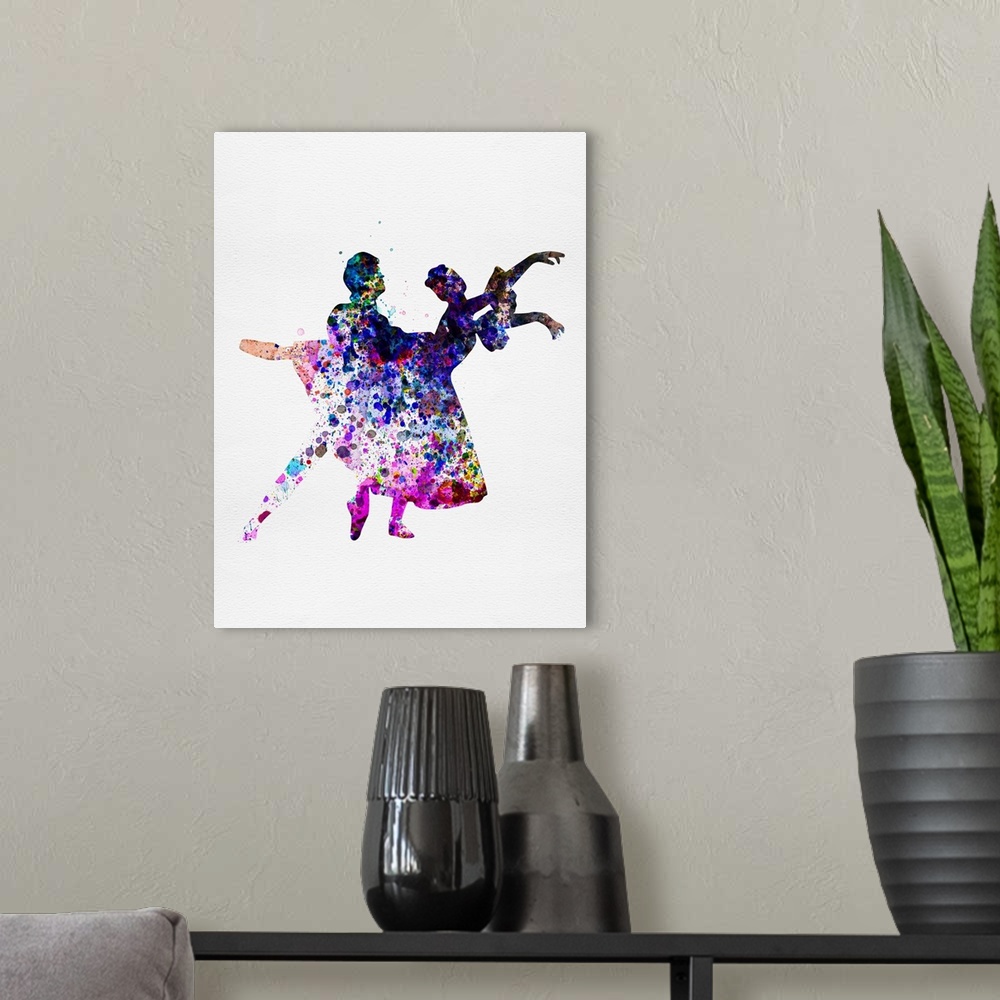 A modern room featuring Ballet Dancers Watercolor I