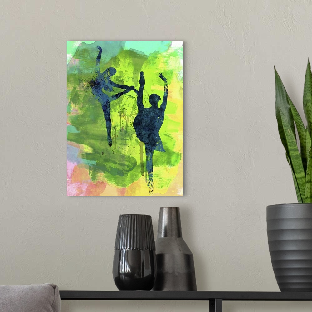A modern room featuring Ballet Watercolor I