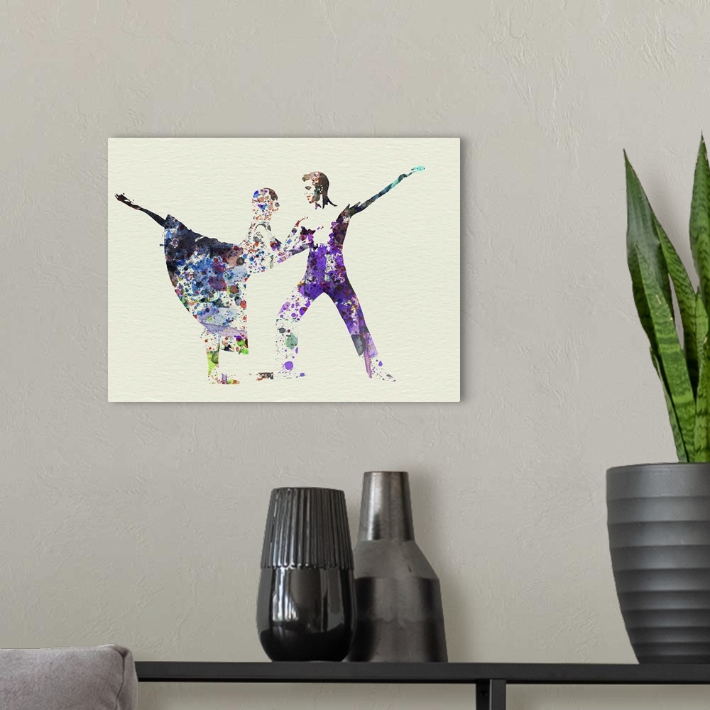 A modern room featuring Ballet Watercolor II