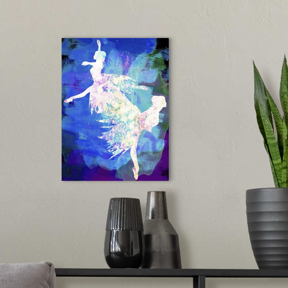 A modern room featuring Ballet Watercolor II