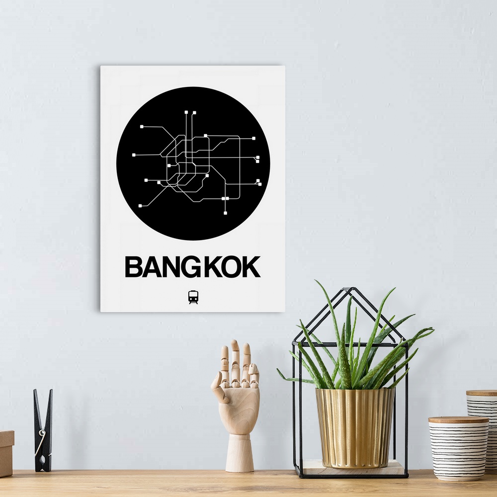 A bohemian room featuring Bangkok Black Subway Map