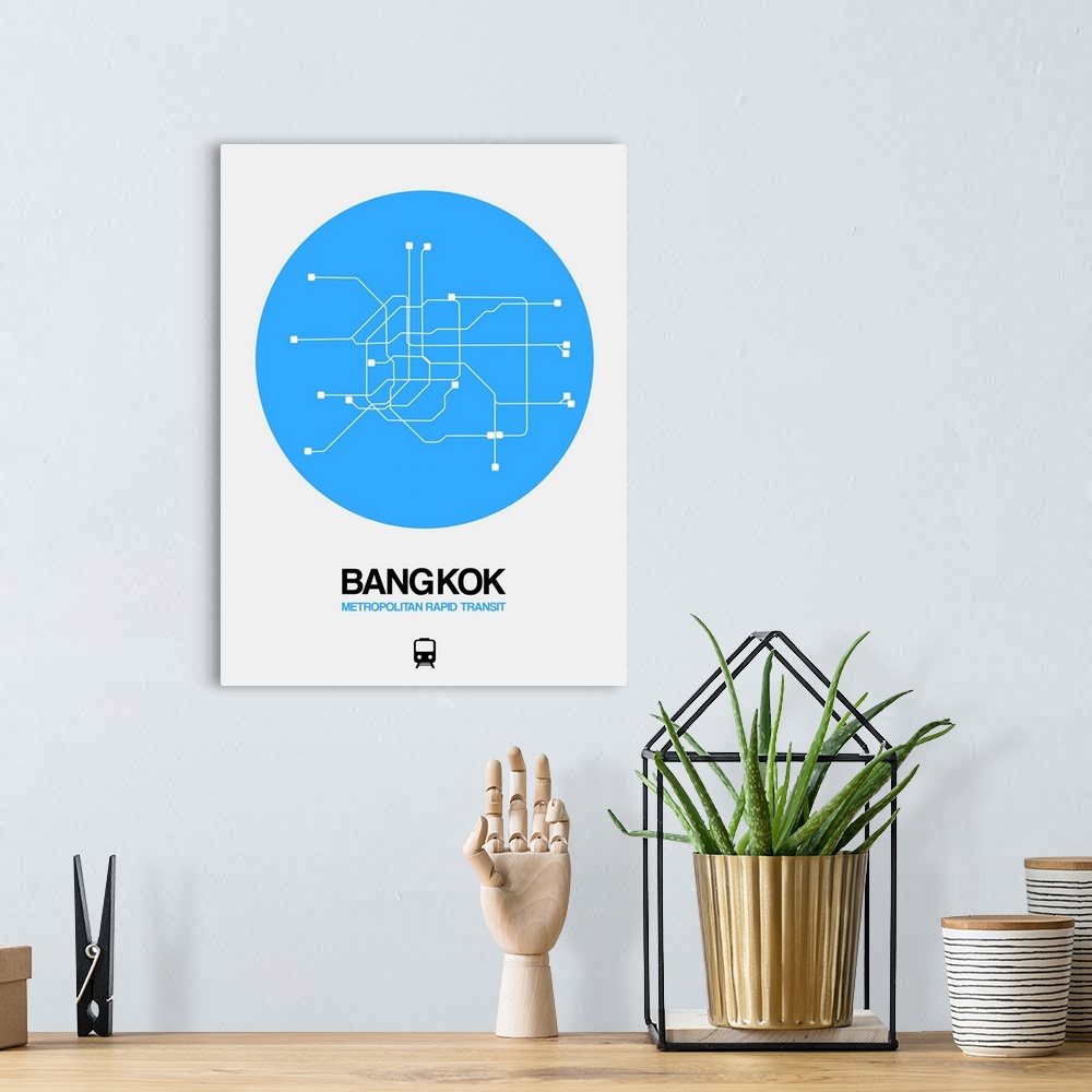 A bohemian room featuring Bangkok Blue Subway Map