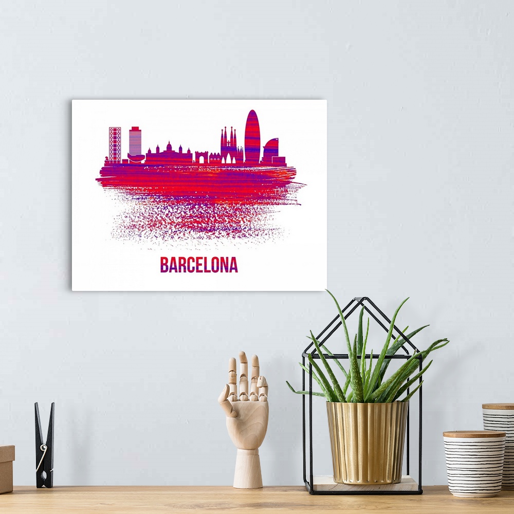 A bohemian room featuring Barcelona Skyline