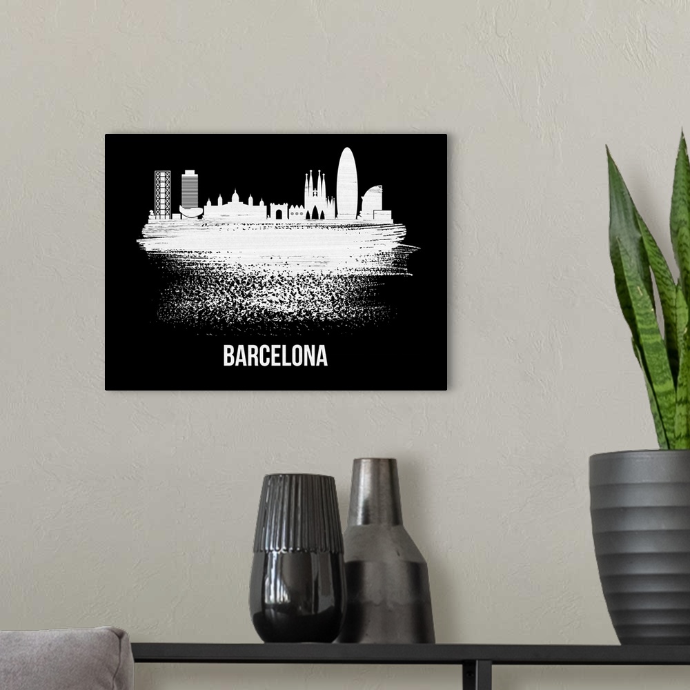 A modern room featuring Barcelona Skyline