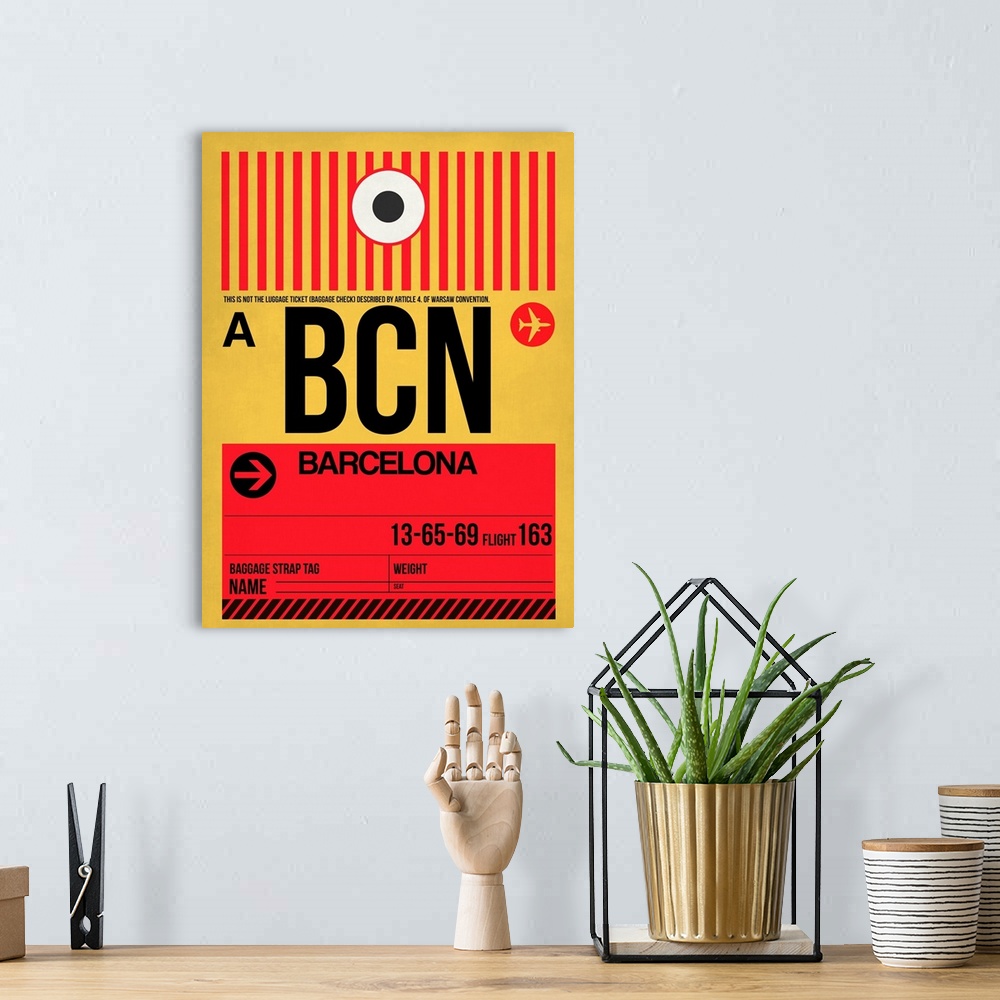 A bohemian room featuring BCN Barcelona Luggage Tag I