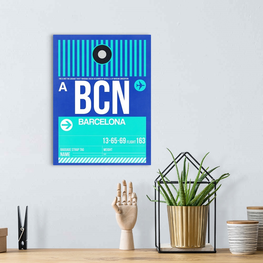 A bohemian room featuring BCN Barcelona Luggage Tag II