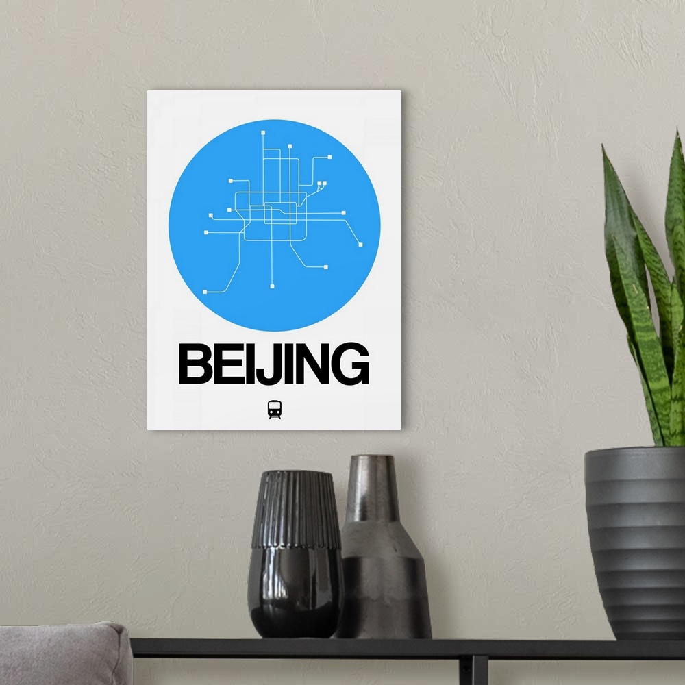 A modern room featuring Beijing Blue Subway Map