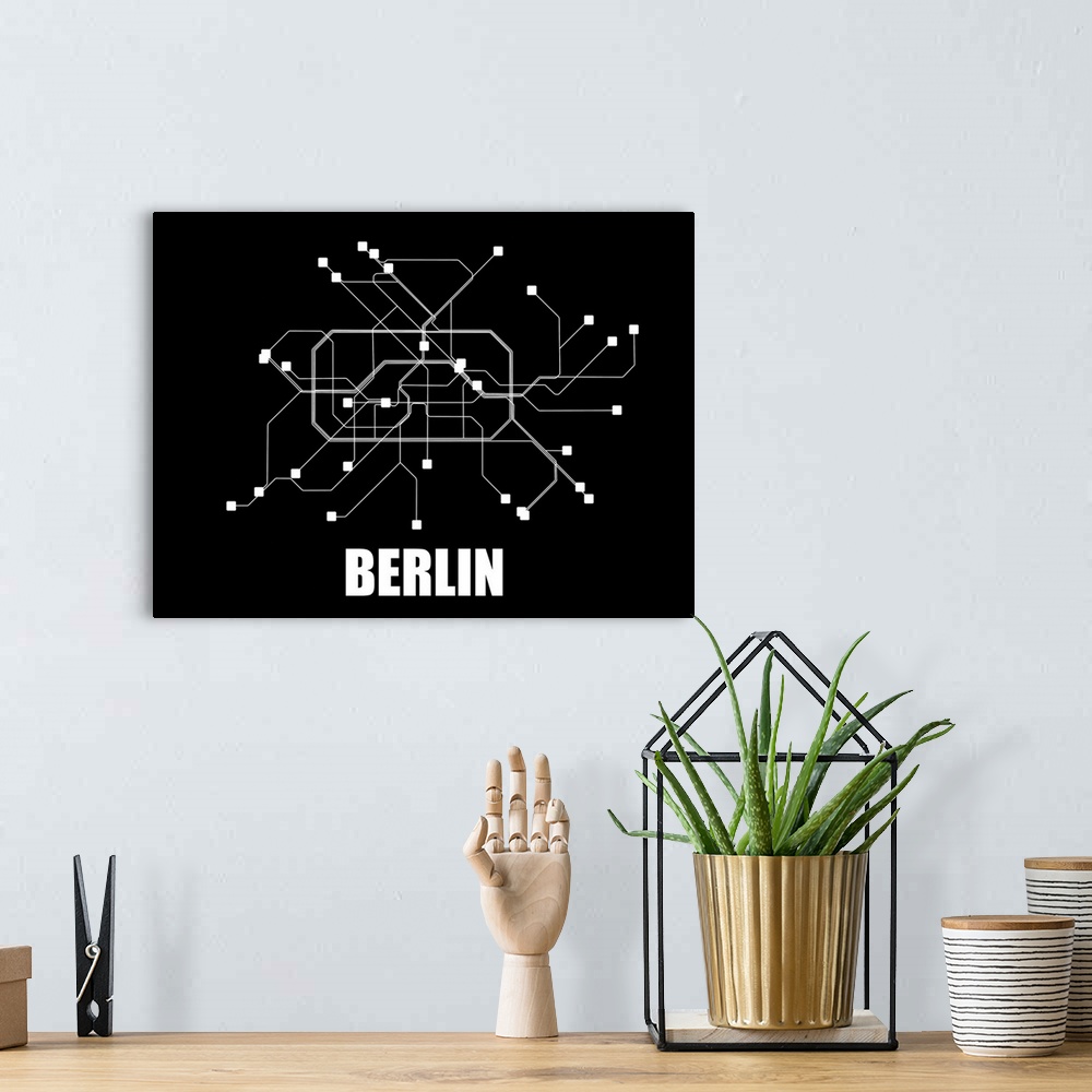 A bohemian room featuring Berlin Subway Map III