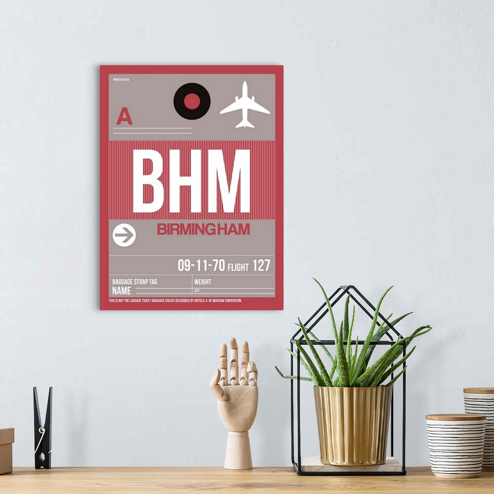 A bohemian room featuring BHM Birmingham Luggage Tag II