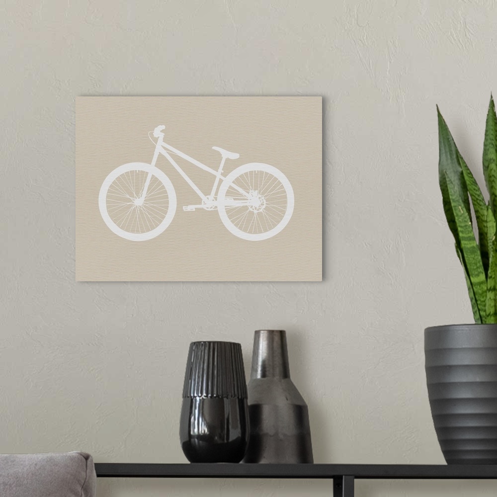 A modern room featuring Bicycle Brown Poster