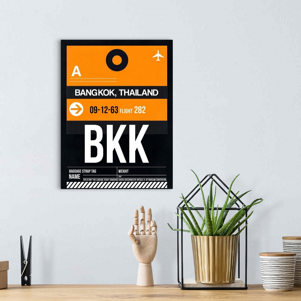A bohemian room featuring BKK Bangkok Luggage Tag I