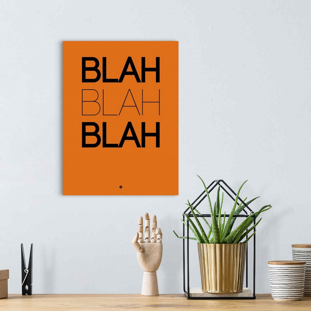 A bohemian room featuring BLAH BLAH BLAH Orange Poster
