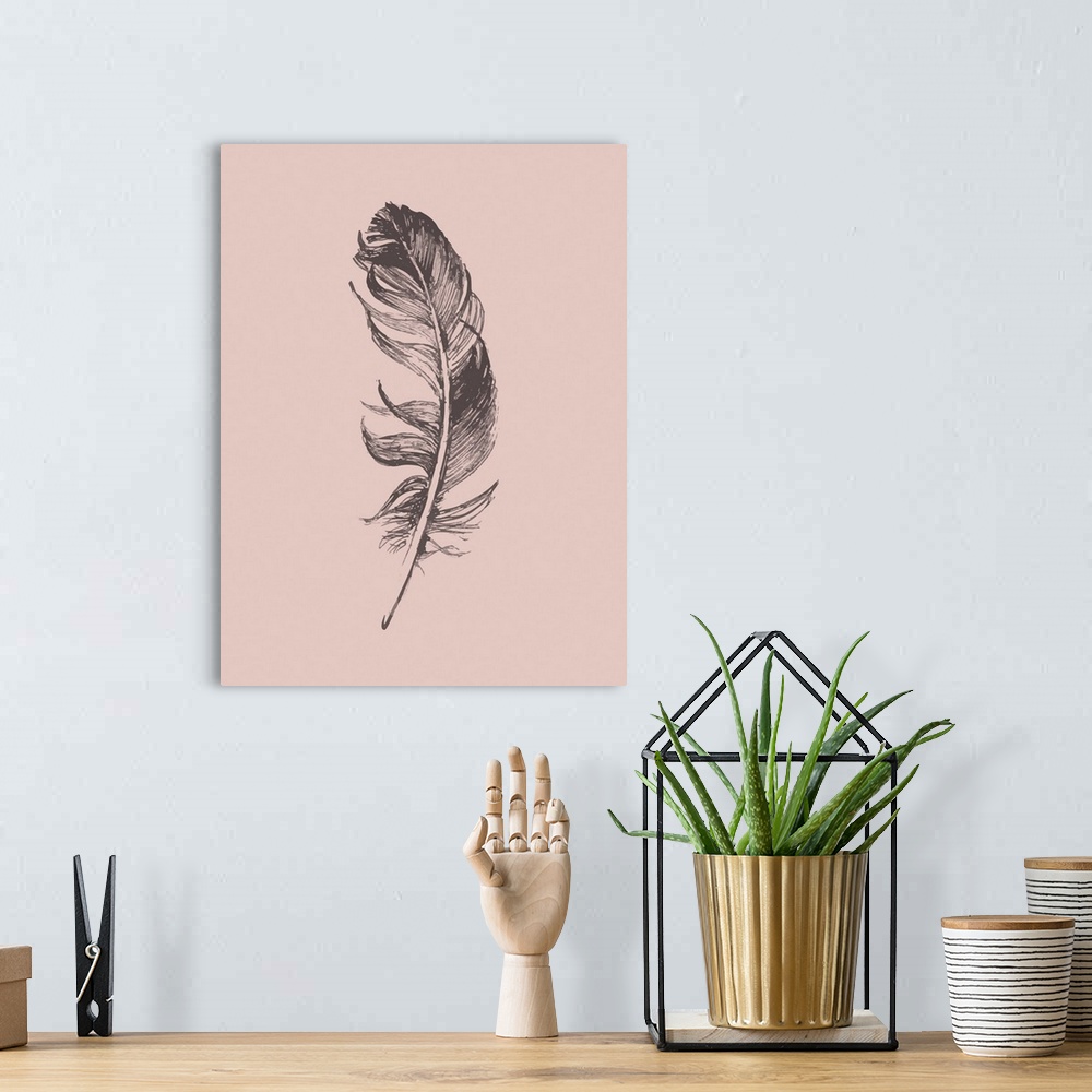 A bohemian room featuring Blush Pink Feather I