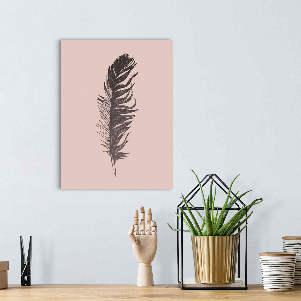 A bohemian room featuring Blush Pink Feather IV