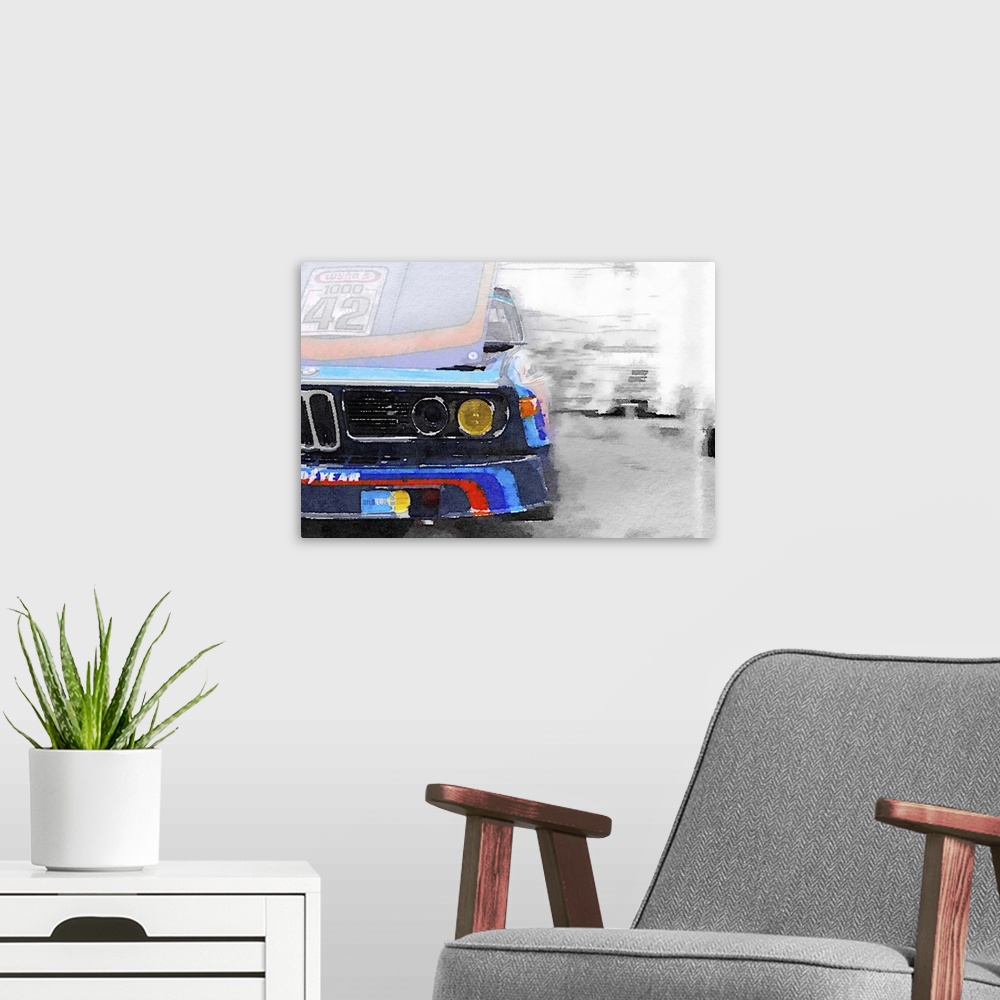 A modern room featuring BMW Lamp and Grill Watercolor