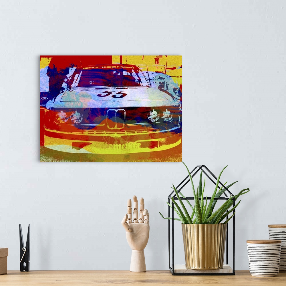 A bohemian room featuring BMW Racing Watercolor