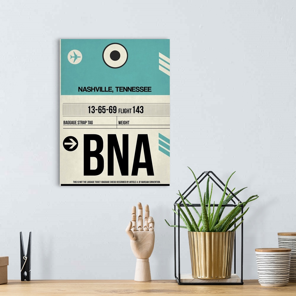 A bohemian room featuring BNA Nashville Luggage Tag II