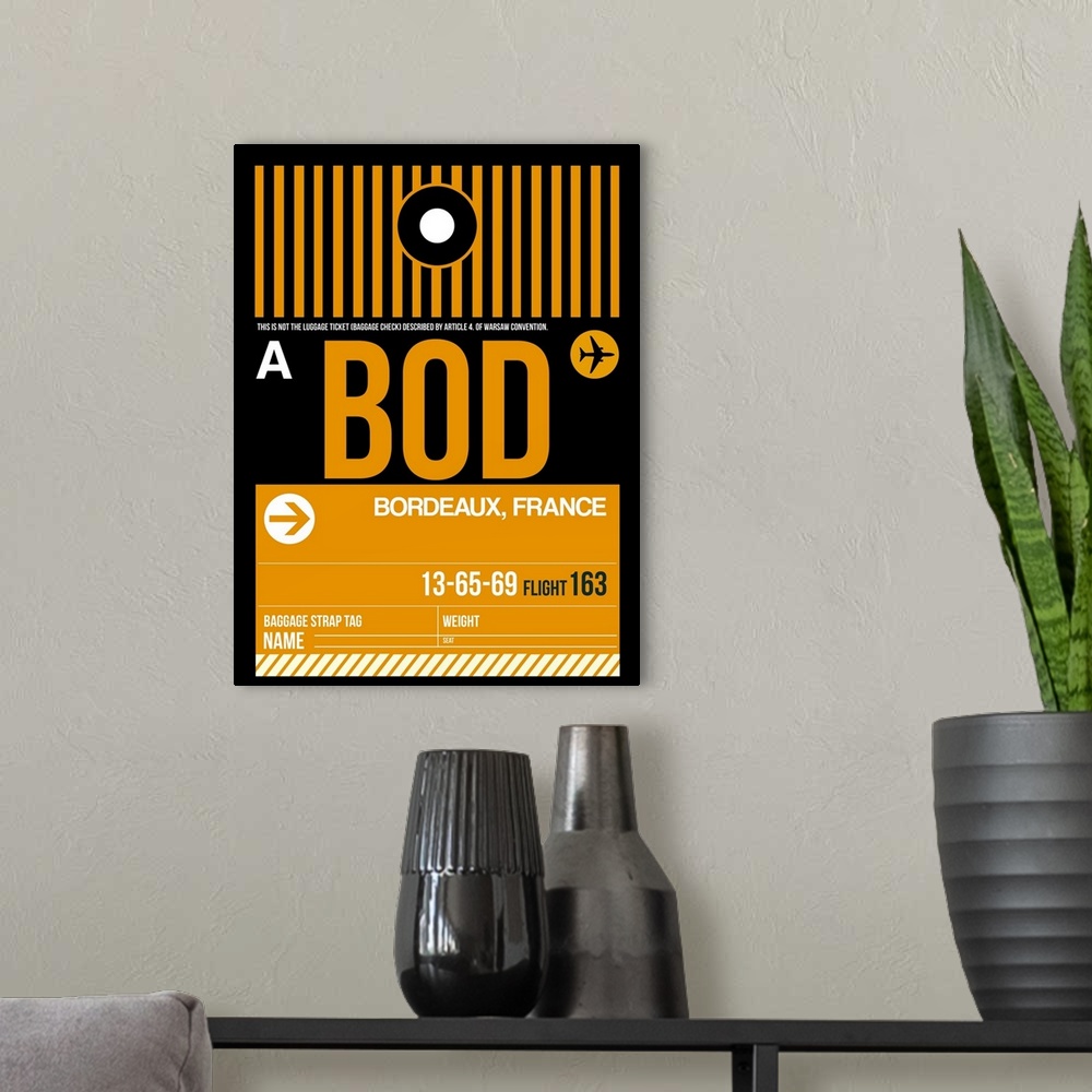 A modern room featuring BOD Bordeaux Luggage Tag II