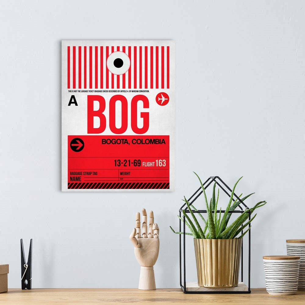 A bohemian room featuring BOG Bogota Luggage Tag I