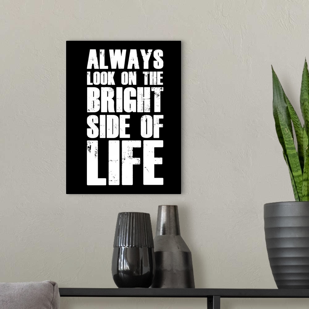 A modern room featuring Bright Side of Life Poster Poster Black
