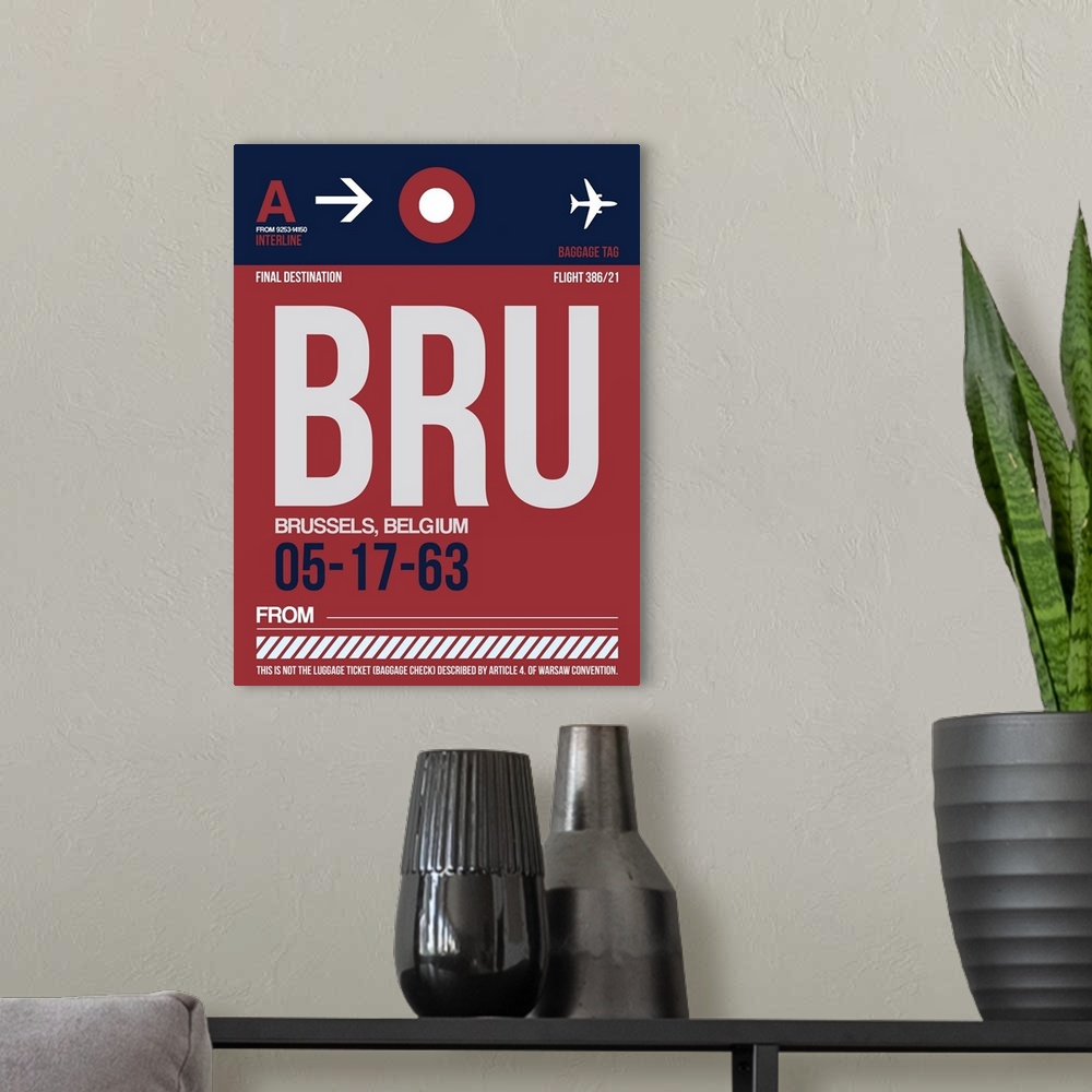A modern room featuring BRU Brussels Luggage Tag II