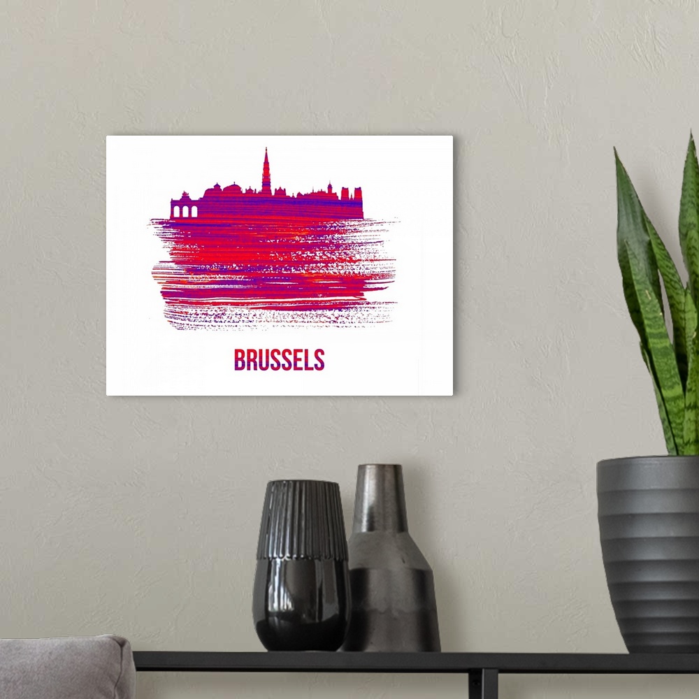 A modern room featuring Brussels Skyline