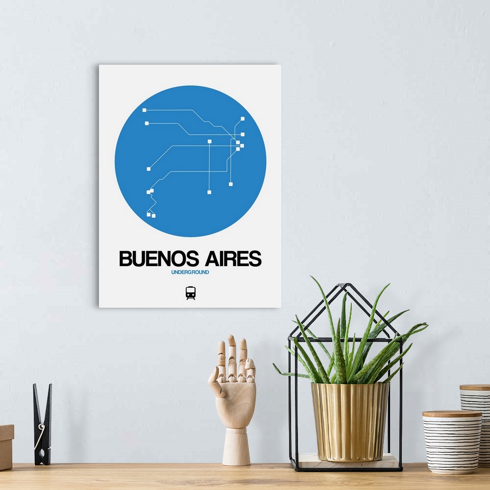 A bohemian room featuring Buenos Aires Blue Subway Map