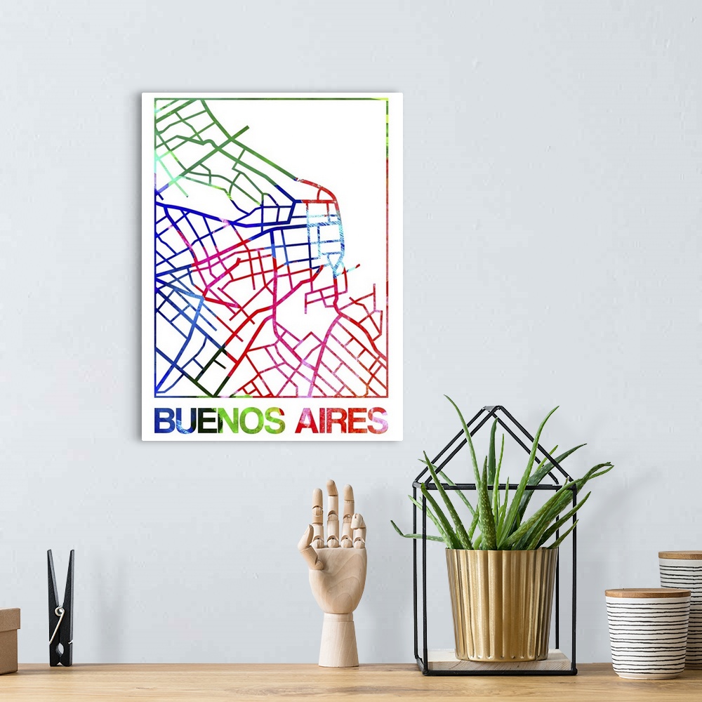 A bohemian room featuring Colorful map of the streets of Buenos Aires, Argentina.