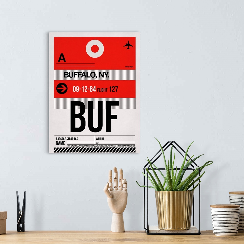 A bohemian room featuring BUF Buffalo Luggage Tag I