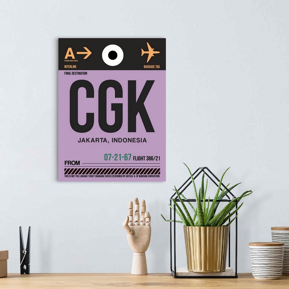 A bohemian room featuring CGK Jakarta Luggage Tag I
