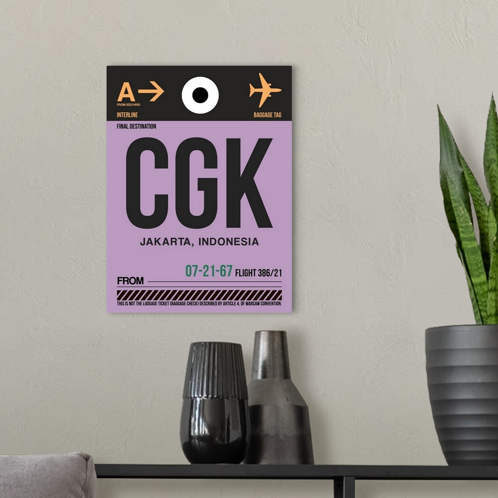 A modern room featuring CGK Jakarta Luggage Tag I