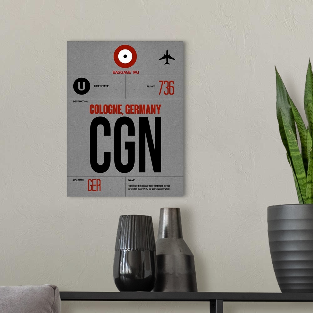 A modern room featuring CGN Cologne Luggage Tag I